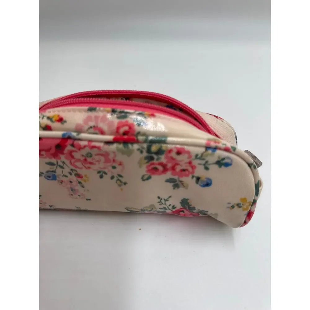 Cath Kidston Floral Cosmetic Makeup Pouch Zip Travel Toiletry Case Cream Pink